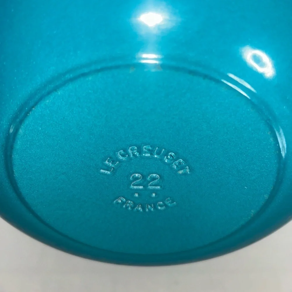 Rare Le Creuset Caribbean Blue 22cm Marmite Dutch Oven Cast Iron France